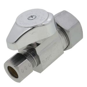 Brass Craft, 1/4 Turn Straight Stop 1/2 Fip Inlet X3/8" Od Tube Outlet Chrome, Pack Of 5