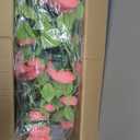 2 Pack 42" Artificial Camellia Tree with 36 Blooming Flowers Faux Floral Trees Tall Plastic Potted Fake Plant for Indoor Outdoor Office Shop Home Room Porch Front Door