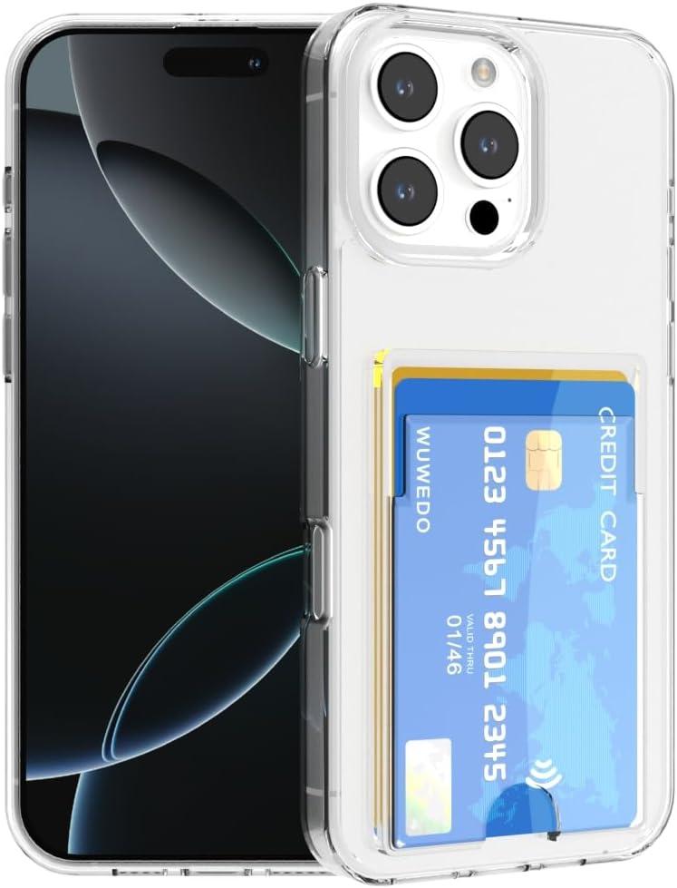 for iPhone 16 Pro Max Clear Card Case - Hybrid Slim Fit Transparent Wallet Cover with Card Holder Slot, TPU + PC, Anti-Yellowing, 6.9" 2024
