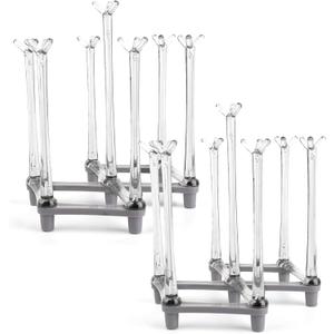 Yesland 2 Pack Retractable Cup Drying Rack, Plastic Non-slip Bottom Mug Tree Holder Organizer Rack Stand for Drinking Glass and Sports Bottle Drainer for Kitchen