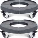 W B D WEIBIDA 2Pk Trash Can Roller Base with Wheels Adjustable 15-19 Inch Round Dolly Heavy Duty Garage Dolly Large Bucket Dolly Multi Functional Drum Dolly Rolling Dolly Cart Plant Caddies