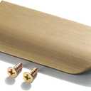 Finger Edge Pulls for Cabinets, Hidden Drawer Pulls - Flat Cabinet Pulls for Easy Installation - Cabinet Handles Modern Aluminum Alloy Kitchen Furniture Upgrade (2, Bronze, 80mm/3.15inch)