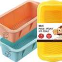Silicone Bread Loaf Pan, 3 PCS Silicone Loaf Pans for Baking, Non Stick Bread Pans for Homemade Bread, Brownies, Cakes, Dishwasher Safe (3 Colors, Nesting Design)