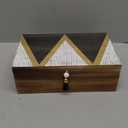 Juvale Wooden Box with Hinged Lid - Jewelry Storage for Rings & Trinkets - Decorative Storage Box for Coffee Table & Nightstand - 9.5 x 5.9 x 3.2 in, Pack of 1, Brown