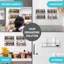 4 x Ultimate Hostess Spice Rack Wall Mounted 4 Tier Space-Saving Kitchen Spice Organizer for Seasonings Screw or Adhesive Hanging Wall Mount Hanging Spice Rack for Wall, Cabinet, Pantry Door
