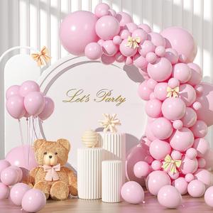 2 x Pastel Pink Balloons Different Sizes 135pcs 18 12 10 5 Inch Light Pink Balloon Arch Kit Garland for Birthday Baby Shower Valentine Bridal Gender Revel Engagement Christmas Party Decorations, 5" Mini, 10" Medium, 12" Large, 18" Extra Large