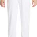 DEVOROPA Youth Boys Golf Pants Stretch Flat Front Dress Athletic Casual Pants School Uniform Chino Twill Pants Pockets (X-Small, White)