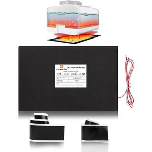 12" x 18" RV Tank Heater Pad with Automatic Thermostat, DC 12V/13.5V Holding Tank Heater with Larger Heating Module Use with Up to 56 Gallons Fresh Water/Grey Water/Black Water Tank (1Pcs)