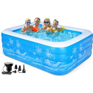 Inflatable Swimming Pool, 79 x 58 x27 inch Full-Sized Inflatable Pools with Seats, Extra Large Blow Up Durable Thickened Pools for Outdoor, Garden, Backyard.