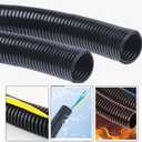 30 FT 1/4 Wire Loom Split Tubing,Dog Cat Cord Protector,Split Wire Loom Tubing Wire Conduit Black (30FT 1/4")