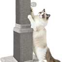 Cat Scratching Post, 32 Inch Cat Scratching Posts for Large Cats, Scratching Posts for Indoor Cats Adults, Cat Scratch Post with Nature Sisal, Full Gray