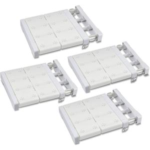 Gerrii 4 Pcs Closet Tension Shelf Rod Expandable Shelf Locker Organizer Adjustable Storage Rack Scalable Layered Divider Separator for Cabinet Wardrobe Kitchen Bathroom (10.83''-17.91'')
