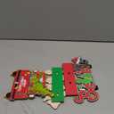 2Pcs Christmas Decorations Wooden Table Centerpieces, Merry Christmas Table Decorations Red Green Xmas Tiered Tray Decor for Xmas Winter Holiday Home Decor