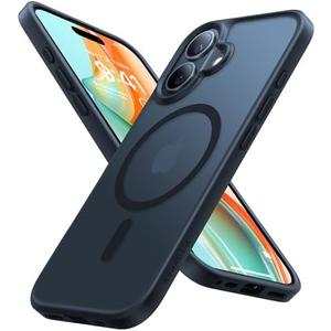 TORRAS for iPhone 16 Plus Case, [Compatible with MagSafe] [Military-Grade Drop Tested] Translucent Magnetic Slim Protective Case for iPhone 16 Plus Anti-Fingerprint Anti-Scratch 6.3", Black