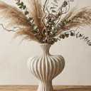 Ceramic Flower Vase Home Decor,11" Rustic Vintage Clay Beige Heart Terracotta Vases Farmhouse Table Vases Living Room Decor Pottery Pots for Home Shelf Coffee Dining Desk Fireplace
