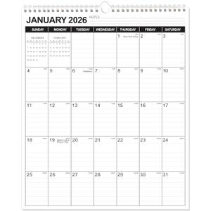 2 x OuMuaMua Wall Calendar 2026, 11.5" X 14" 18-Month Vertical Wall Calendar 2026-2027, Runs From 2026 Jan - 2027 Jun with Thick Paper Spiral Bound For School Home Office Organizing (White)