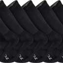 TCK Work & Athletic Crew Socks for Men & Women  Cushioned, Seamless Toe, Moisture Wicking Boot Sock, Supportive Arch (Large, Black 6-pair)