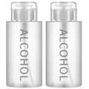 Layhit 2 Pcs 10 oz Alcohol Pump Dispenser Bottle Alcohol Push Down Liquid Dispenser Empty Pumping Bottle Refillable Cosmetic Container for Personal, Salon, Nail Care, Hospital Use (Gray)