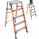 LEADALLWAY Insulation Fiberglass 5 Step Ladder for Electricians 49" high Aluminum Step Stool 330lbs Capacity 