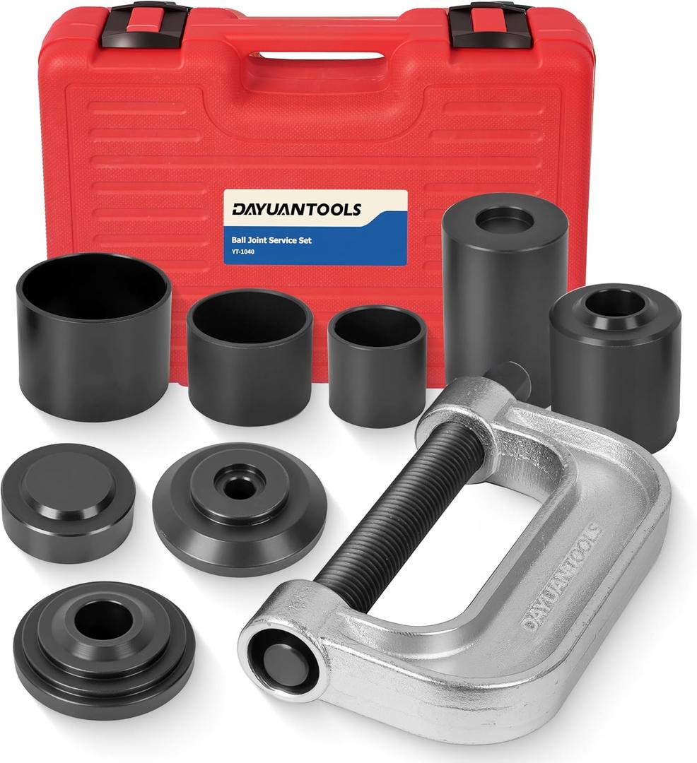 DAYUAN Ball Joint Press & U Joint Removal Tool Kit with 4x4 Adapters for Most 2WD and 4WD Cars and Light Trucks with Red Storage Case Red