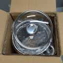 Cook N Home Deep Fryer Pot, 5-Quart Japanese Tempura Deep Frying Pot, 304 Stainless Steel with Temperature Control and Oil Drip Rack and Glass Lid, for Kitchen French Fries, Chicken etc