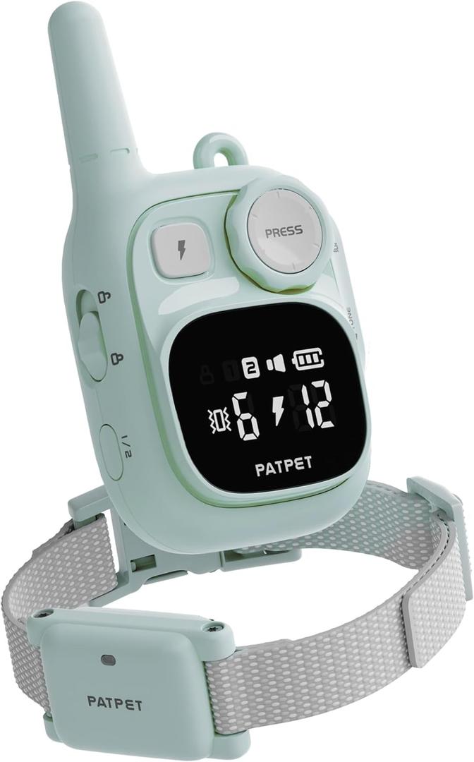 PATPET Dog Training Collar - IPX7 Waterproof Static Collar for 8-100lbs Small Medium Large Dogs, 1800ft Rechargeable Dog Trainer, 3 Safe Modes, Blue