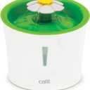 Catit LED Flower Fountain with Triple Action Filter, Cat Drinking Water Fountain, 3 L (9.0 x 8.3 x 7.7 Inches, Green)