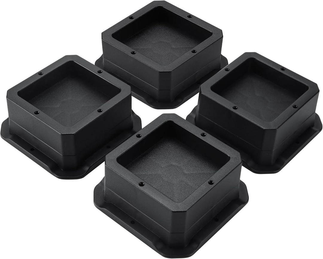 BTSD-home Bed Risers 1 inch Heavy Duty Furniture Risers for Sofa Table and Chair Black, 4 Pack