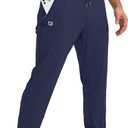 G Gradual Men's Sweatpants with Zipper Pockets Tapered Joggers for Men Athletic Pants for Workout, Jogging, Running (Navy)