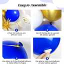 Leesoot All In One 136pcs Royal Blue & Gold Balloons Arch Garland Kit, 18/12/10/5 inch Latex Balloons for Celebration Graduation Festival Birthday Party Baby Shower Decoration