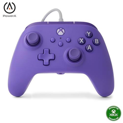 PowerA Wired Controller for Xbox Series X|S - Violet, gamepad, video game/gaming controller, works with Xbox One, Officially Licensed