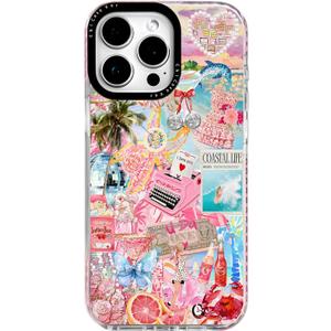 for iPhone 13 Pro Max Case, Coastal Life Pattern with Tropical Collage, Military-Grade Drop Protection, Pink Paradise Soft Slim TPU Protective Cover with Camera Protection for Women & Girls