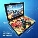 RegiisJoy 36800 in 1 Metal Box Arcade Game Console, 24-inch HD IPS Screen Portable 3D WiFi Pandoras Box W88 pro Retro Folding Gaming Console, Search/Hide/Save/Load/Pause/Add Game