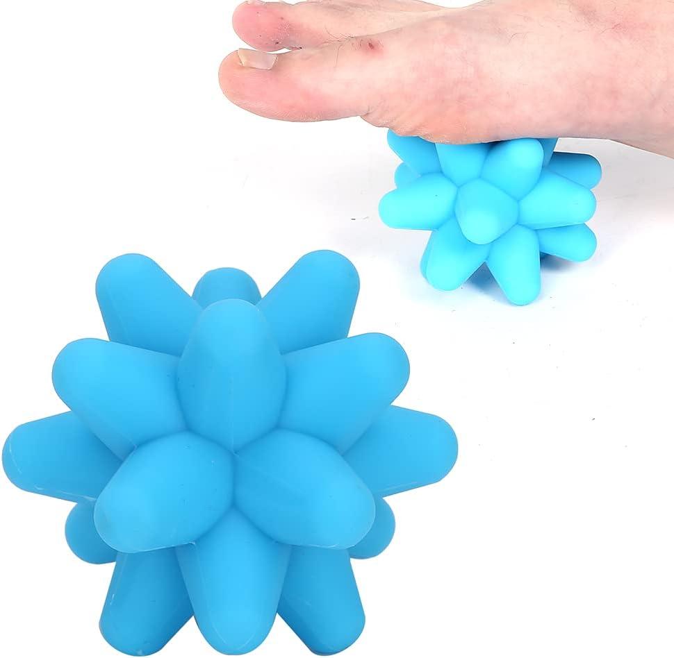 HURRISE Massage Balls, Silicone Massage Ball Fitness Massage Ball for Physio, Back, Legs Massage Ball for Massage Balls & Feet Spiky Massage Balls[Blue]