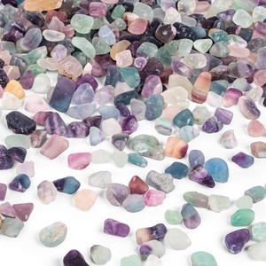 JOHOUSE Quartz Crystals, Crushed Chips Tumbled Polished Stones Assorted Irregular Shaped Decorative Rocks Succulent Pebbles for Indoor Plants Aquarium Betta Fish Tank Gravel Vase Filler DIY Crafts 1LB (Fluorite)