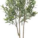 Alupssuc 4ft Olive Trees Artificial Indoor & Outdoor, Faux Olive Tree with Lively Artificial Trunk and Lifelike Fruits, Fake Potted Tree for Modern Home Office Living Room Decor
