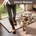 COSY HOMEER Dog Door Mat 32"x48" Dirt Trapper Entryway Rugs Absorbent Funny Welcome Mat Washable Non Slip Entry Rugs,Taupe