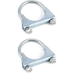 QWORK U-Bolt Muffler Tip Exhaust Hook, 2-1/4" OD 2Pcs Stainless Steel Universal Silencer Exhaust Clip