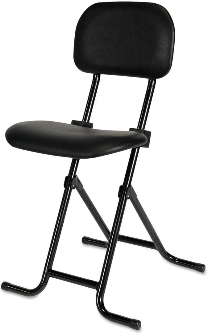 Alera Plus IL Series Height-Adjustable Folding Stool, Black