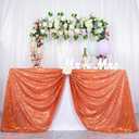 ShinyBeauty Sequin Tablecloth 50x80 Orange Rectangle Tablecloth Fabric Table Cover Shimmer Table Linen Cake Table Cloth for Wedding Party Event Decor (50x80'', Orange)