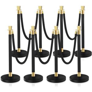 Crowd Control Stanchion, Waterproof and Rustproof Stanchion Set for Theater Hotels Clubs Museums, 8PCS
