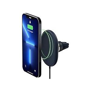iOttie Velox Magnetic Wireless Charging Air Vent Car Phone Mount. Compatible with MagSafe iPhones including iPhone 12/13/14/15/16/17 Series (Car Charger Included)