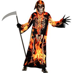 Morph Grim Reaper Costume Kids, Kids Grim Reaper Costume, Scary Halloween Costumes, Halloween Costumes For Boys (12-14 Years)