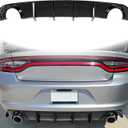 Rear Diffuser Compatible with 2015-2023 Dodge Charger Base & SXT Bumper GT Style ABS Plastic Rear Bumper Lower Lip Diffuser Gloss Black