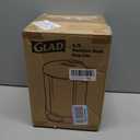 Glad Small Trash Can, 1.2 Gallon | Round Stainless Steel Garbage Bin with Soft Close Lid & Step Foot Pedal | Metal Waste Basket with Removable Inner Bucket, Stainless, 8 x 9.5 x 12 inches