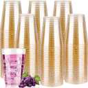 Goodluck 12 oz 200 PCS Gold Glitter Plastic Cups, Disposable Glitter Cups, Elegant Plastic Cocktail Glasses, Fancy Party Cups for Wedding, Birthday, Holiday