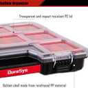 Tools Organizer, Small Parts Storage Toolbox, 17.3 * 13.7 * 2.5" Durable Hardware Box Storage, with Removable Inner Cups