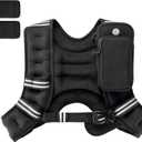 PACEARTH Weighted Vest,4lb/6lb/10lb/12lb/16lb/20lb/25lb/30lb Weight Vest with Reflective Stripe, Body Weight Vests Adjustable for Men, Women Workout, Strength Training, Running, Walking, Jogging (Black)