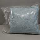 SARO LIFESTYLE 100% Wool Mongolian Lamb Fur Throw Pillow with Poly Filling, 20", Ice Blue