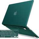 IBENZER Compatible with Old Version MacBook Air 13 Inch Case (2010-2017 Release). Models: A1466 / A1369, Plastic Hard Shell Case with Keyboard Cover for Mac Air 13,Quezhal Green, A13QUGN+1